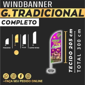 WIND BANNER GRANDE TRADICIONAL (PEDIDOS NA TERÇA, ENTREGA NO SÁBADO)