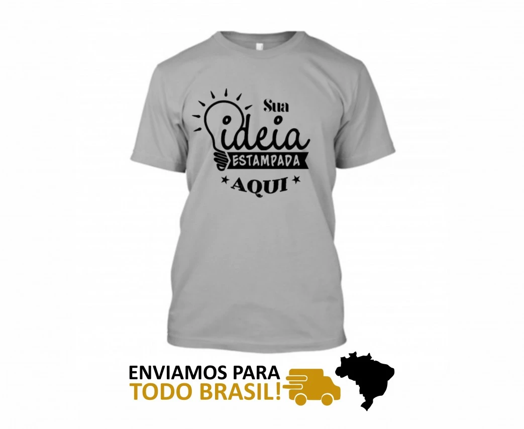 CAMISETA CINZA CLARO PERSONALIZADA