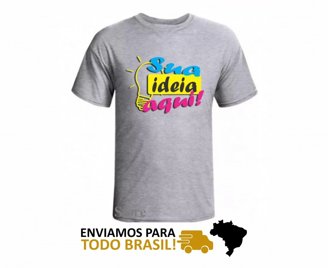 CAMISETA CINZA MESCLA PERSONALIZADA